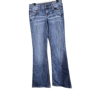 Vintage Chip and Pepper Jeans Womens 7 Blue Bootcut Whiskered Flap Pocket Y2K